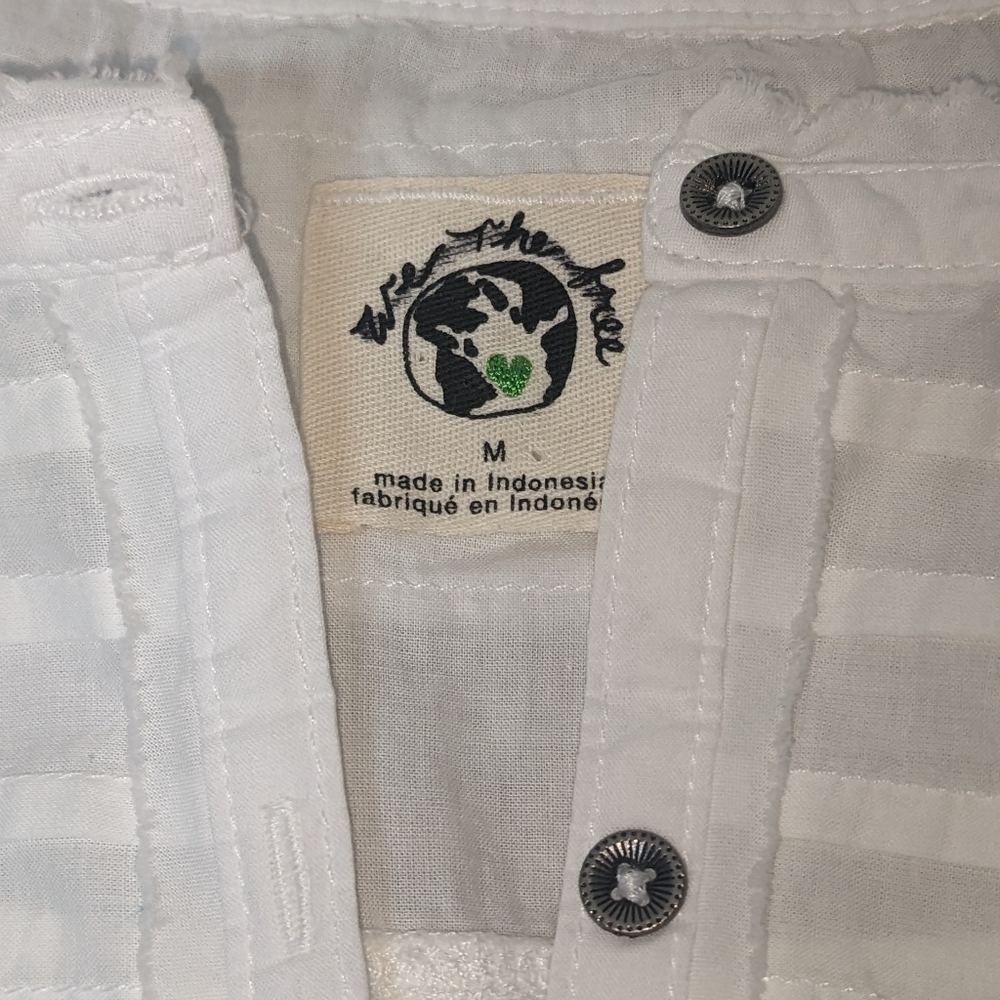 Free People NWOT Say You're Love Tunic sz MED in White Linen/Cotton Blend​​​ - Picture 5 of 12